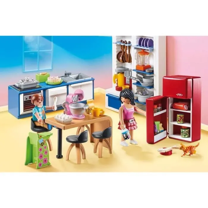 PLAYMOBIL 70206 Cuisine familiale, Dollhouse La Maison Traditionnelle, 129 pièces, dès 4 ans-2