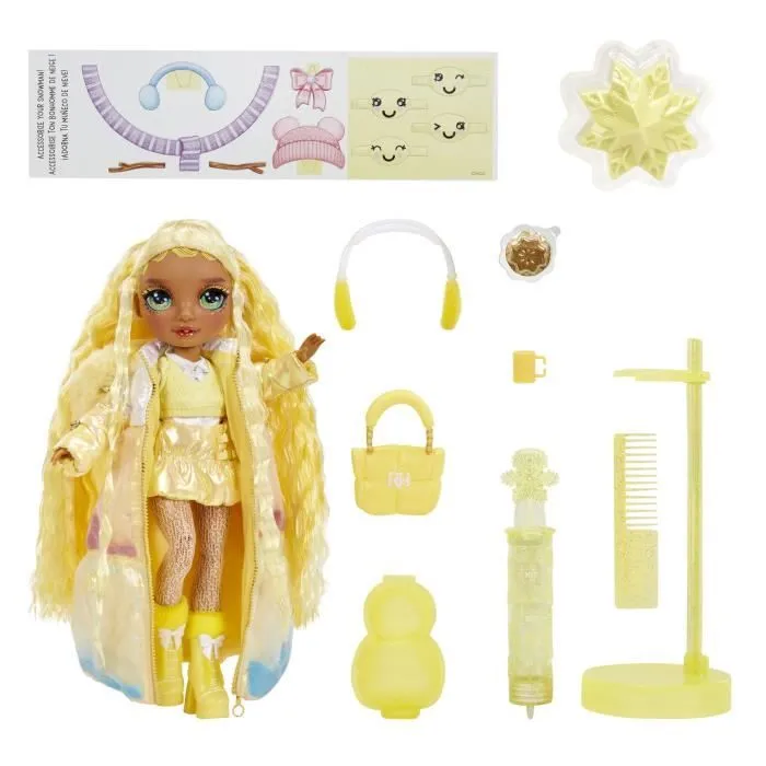 Rainbow High - Winter Wonderland - Jaune- Révèle ta couleur - Créer son bonhomme de neige - Dés 4ans-5