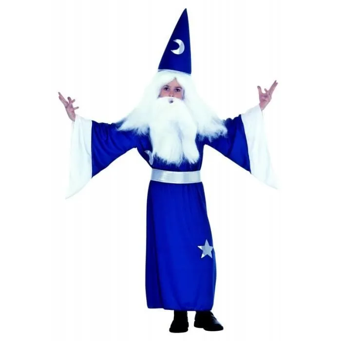 Déguisement magicien garçon - MARQUE - Modèle - Bleu - Taille 5 à 7 ans - Multicolore-0