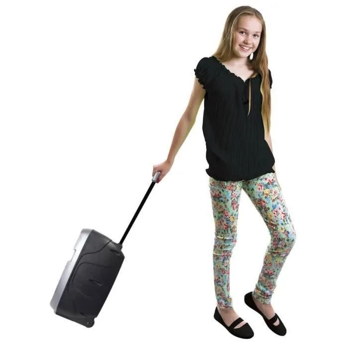 Enceinte Karaoké Bluetooth® 8’’ avec roulettes et micro - LEXIBOOK - 120 watts musicaux - Autonomie 6 heures-4