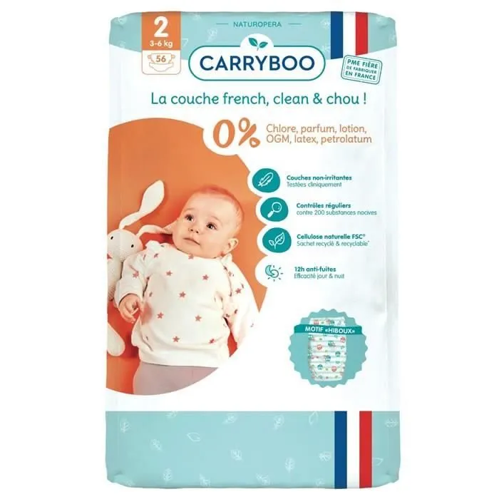 Carryboo Couches Mini T2 (3-6kg) 56 couches-0