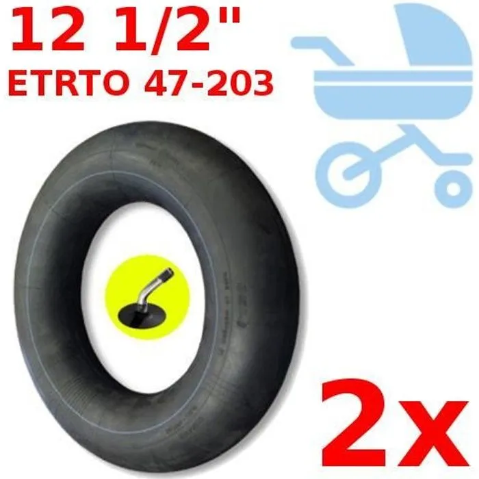 2x CHAMBRE A AIR ADAPTABLE 47-203 POUSSETTE JANE SLALOM POWERTWIN POWERTRACK VALVE 45°-0