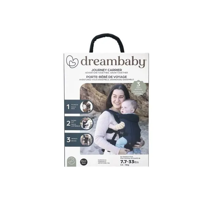 Porte-bébé ajustable 3-1 - DREAMBABY - JOURNEY - Confortable et polyvalent - Nouveau-né à enfant jusqu'à 15 kg - Noir-4