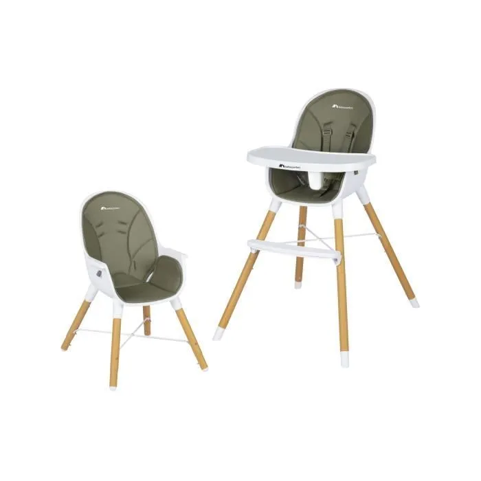 BEBECONFORT AVISTA Chaise haute évolutive, Dès 6 mois jusqu' à 6 ans (30 kg), se transforme en petite chaise enfant, Mineral green-0