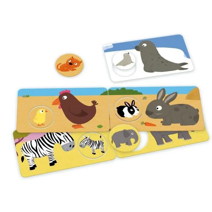 Jeu d'association NATHAN La Petite Ecole - Mamans et Bébés - Bébé Animaux - Mixte - A partir de 3 ans-1