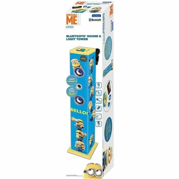 Puissante Enceinte Lumineuse Bluetooth® format tour avec micro et fonction changement de voix Les Minions-0