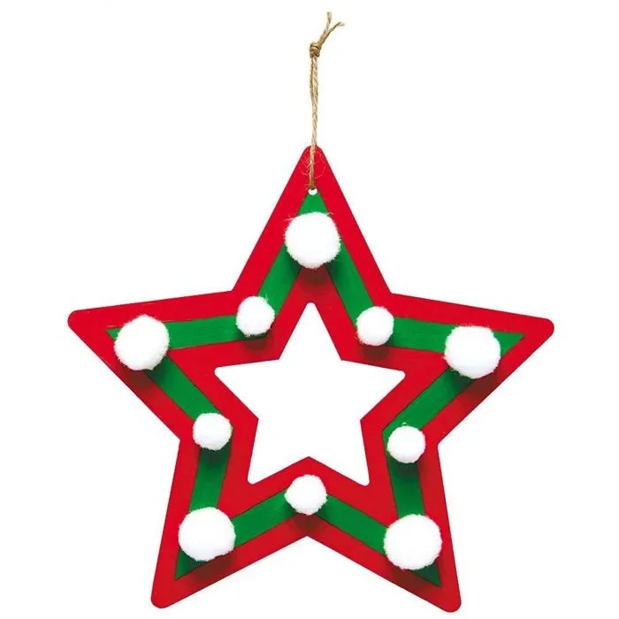 Jeu de stickers Baker ross - FX261 - Etoile Bois Decoration - Lot de 6, Decoration de Noel ()-3