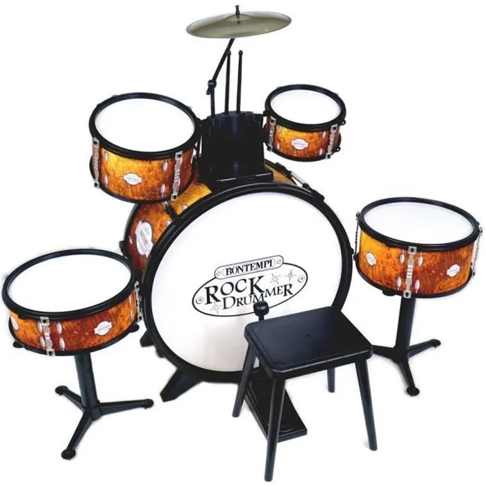 Bontempi batterie junior 70 x 40 x 80 cm blanc/orange 9-pièces-0