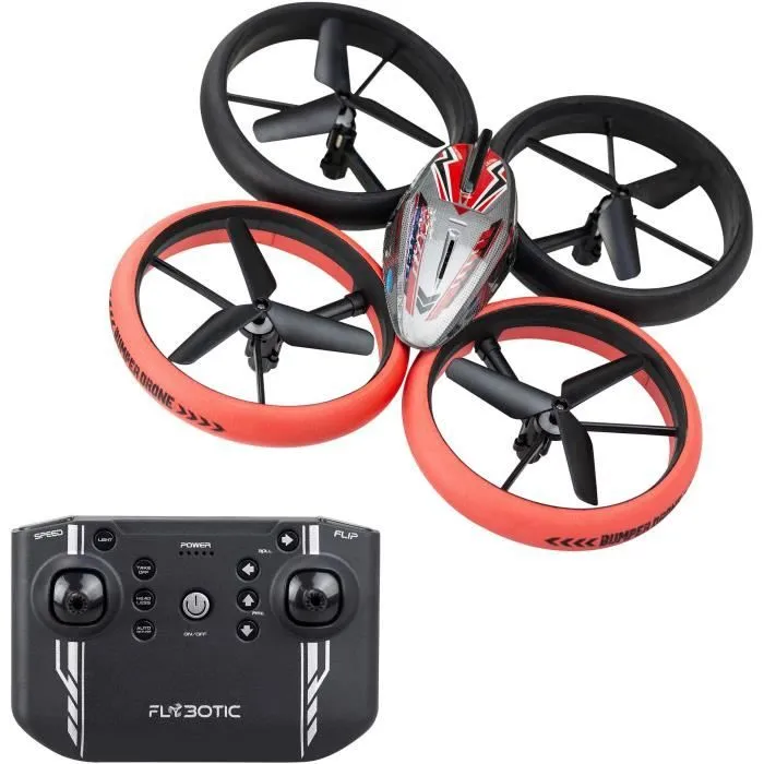 Drone Télécommandé - FLYBOTIC - Bumper Drone Lit - 17 cm - rouge et noir - dès 8 ans-3