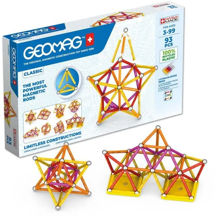 273 Geomag Classic Recycled 93 pcs - Kit de Construction Magnétique Écologique et Créatif - Jeux de construction - Unisexe-3