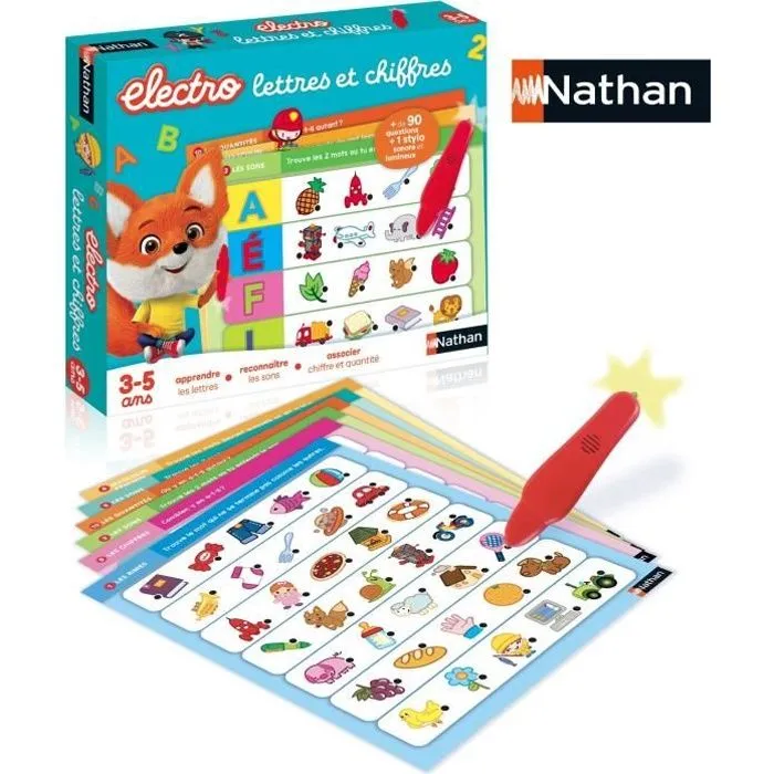 Bebeboutik Jeu educatif electronique NATHAN Electro Lettres et Chiffres Pour enfants de 3 ans et plus Multicolore