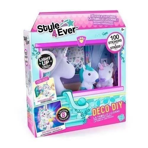 Canal Toys - La Famille Licorne, Figurines de Maman licorne lumineuse et des deux bébés à décorer - OFG 287-1