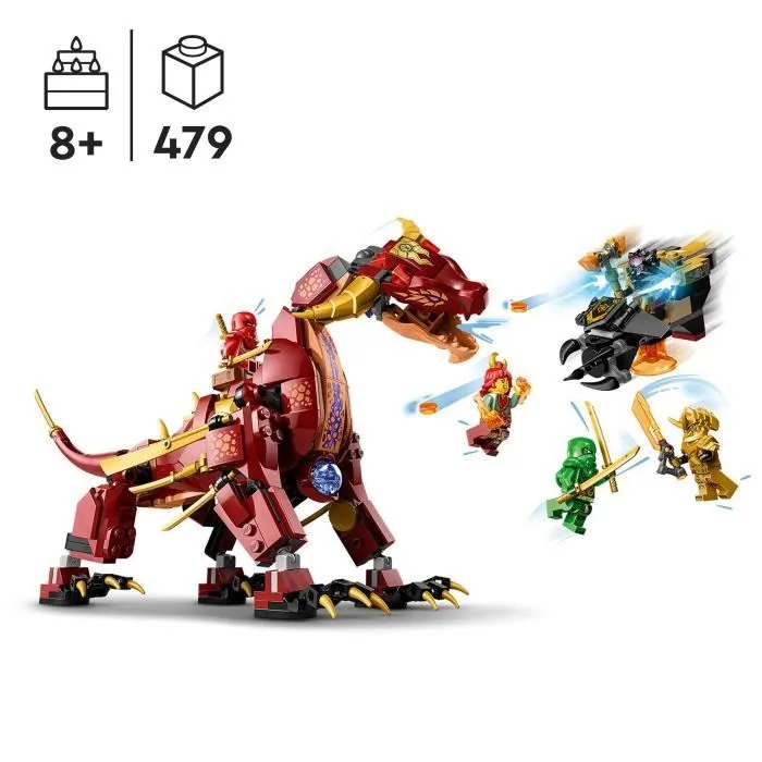 LEGO® NINJAGO 71793 Le Dragon de Lave Transformable de Heatwave, Jouet de Dragon avec Minifigurines-1