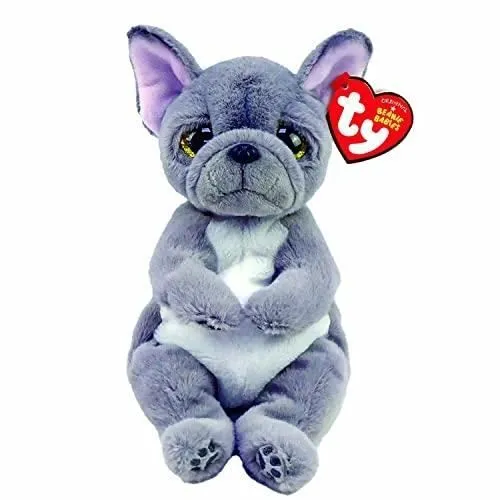 TY BEANIE BABIES-PELUCHE WILFRED LE CHIEN 15 CM, GRIS, TY40596 2009128