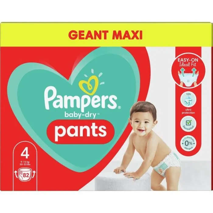 Pampers Baby-Dry Pants Couches-Culottes Taille 4, 82 Culottes-0