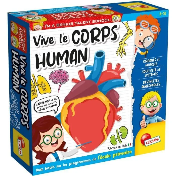 Jeu éducatif - LISCIANI - Vive le Corps Humain - Découverte du corps - Quiz et parcours - Multiniveaux ludiques-0