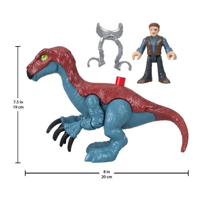 FISHER - PRICE IMAGINEXT - Jurassic World - Slasher Dino Et Personnage - Figurine d'action 1er age - 3 ans et +-4