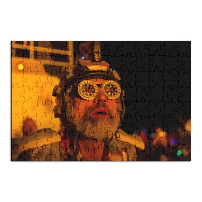 Puzzle Classique 100 pièces Homme Au Burning Man Festival Nevada Hippie Etats Unis Desert-1
