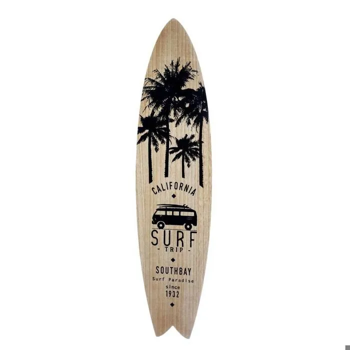 Planche "Surf" bois et métal 110x27cm - Atmosphera createur d'interieur - Noir-2