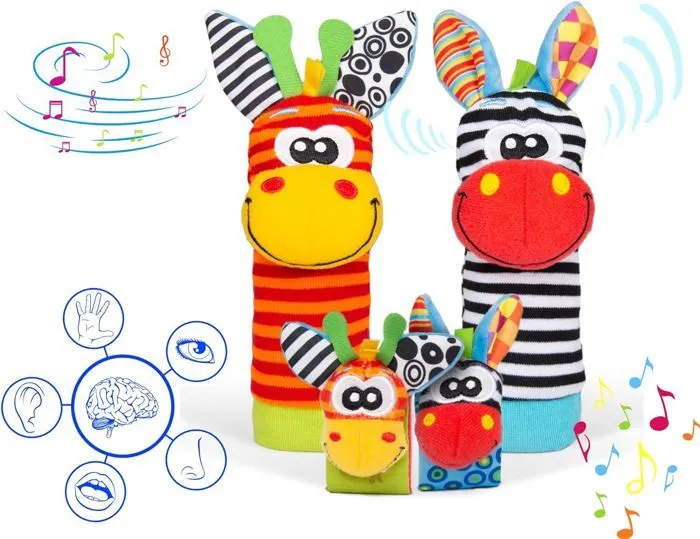 Multi - Sensorelle Hochet Poignet Bebe - Développement Sensoriel Et Eveil Hochet Pied Et Poignet - Chaussette Hochet Bebe 6 [u270]-1