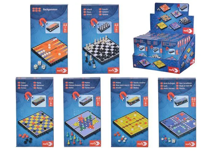 Mallette - coffret multi-jeux Noris - 606015424 - Lot de 6 Jeux de Voyage magnétiques-0
