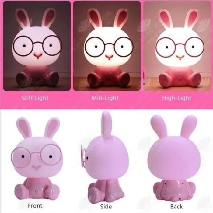 HTBE® Veilleuse LED mignon lapin veilleuse bébé chambre lumière/cadeau de noël lampe de chevet décoration enfants lumière-2