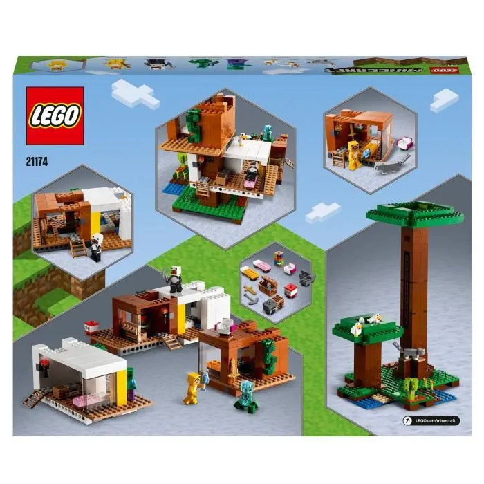 LEGO® 21174 Minecraft™ La cabane moderne dans l’arbre – Jouet Maison de Poupée pour Filles et Garçons, Modèle de Collection avec Fig-4