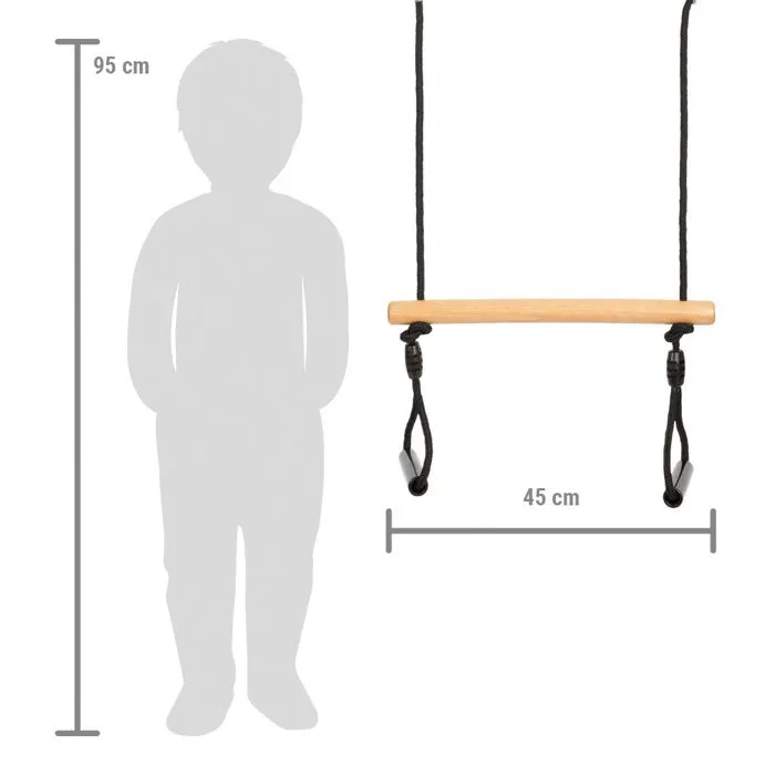 Balançoire trapèze - Small foot company - LEGLER - Anneaux de gymnastique - Bois - 100 kg max-5