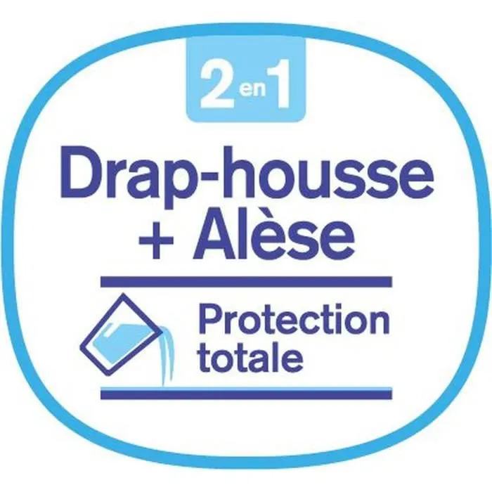Drap housse bébé + alèse 2 en 1 coton imperméable blanc 70x140 cm - P'tit Lit-4