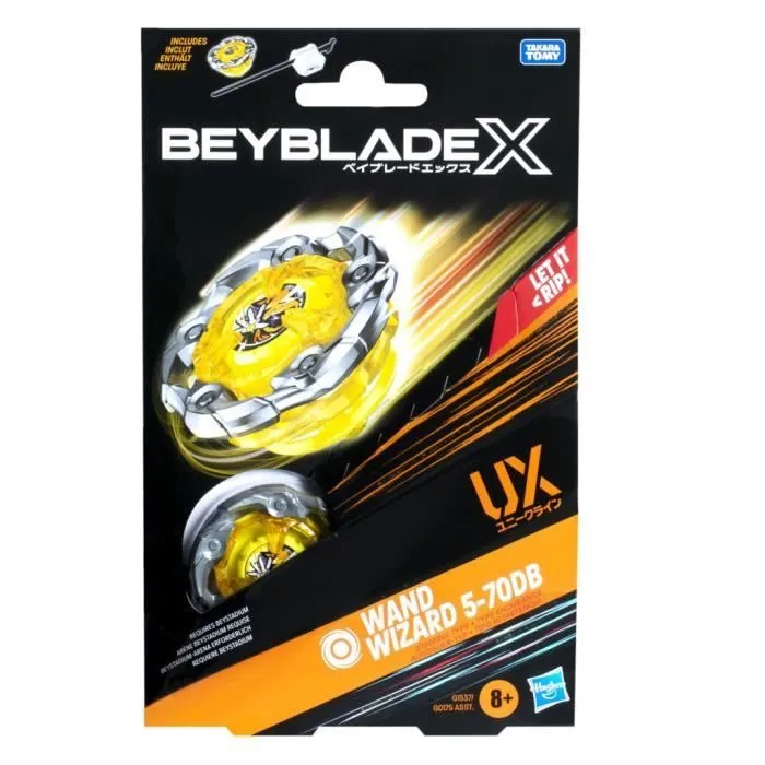 Beyblade X Starter Pack Wand Wizard 5-70DB UX, toupie de type endurance et lanceur, toupies authentiques Takara Tomy, dès 8 ans-6