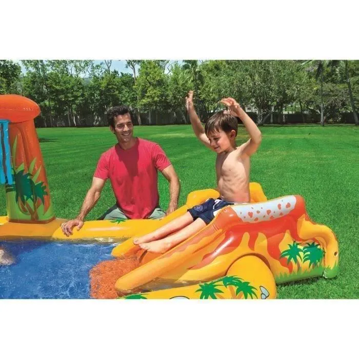 INTEX Piscine gonflable Enfant - Aire De Jeux aquatique Dinosaure 249 x 191 x 109 cm-3