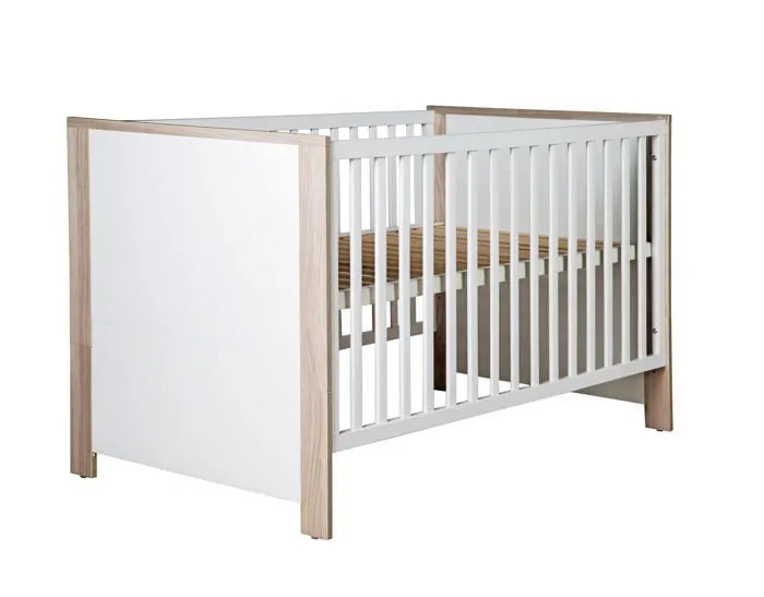 Lit Bébé Olaf 70x140 cm - ROBA - Transformable en lit junior - Tiroir de rangement - Bois Blanc / Effet Bois-4