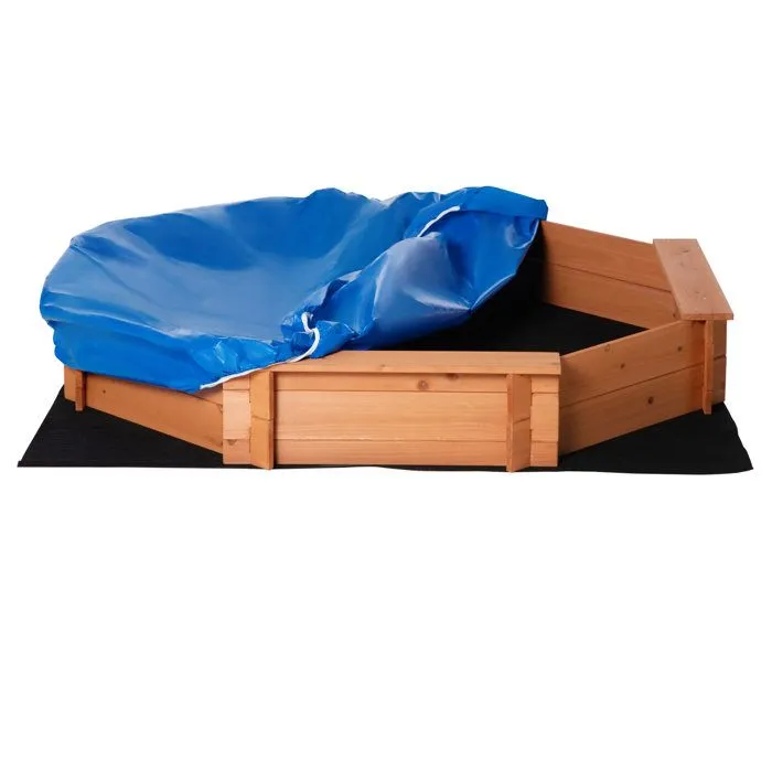 Outsunny - Bac à sable - Bois de sapin - 139.5x139.5x21.5cm - Orange-0
