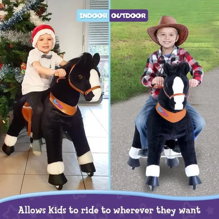 PonyCycle Draisienne ENFANT garcon fille 2 ans 3 ans 5 ans Trotteur 4 roues avec Frein Poney Porteur à Pédale Cadeau d'anniversaire-2