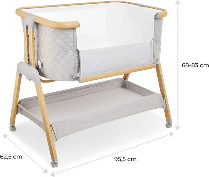 Moby-System Lit Bébé Cododo Dreemy 3 in 1, 9 kg max, Lit Parapluie 7 Niveaux Réglable En Hauteur, 4 Roulettes, Côté Latéral Amovible-4