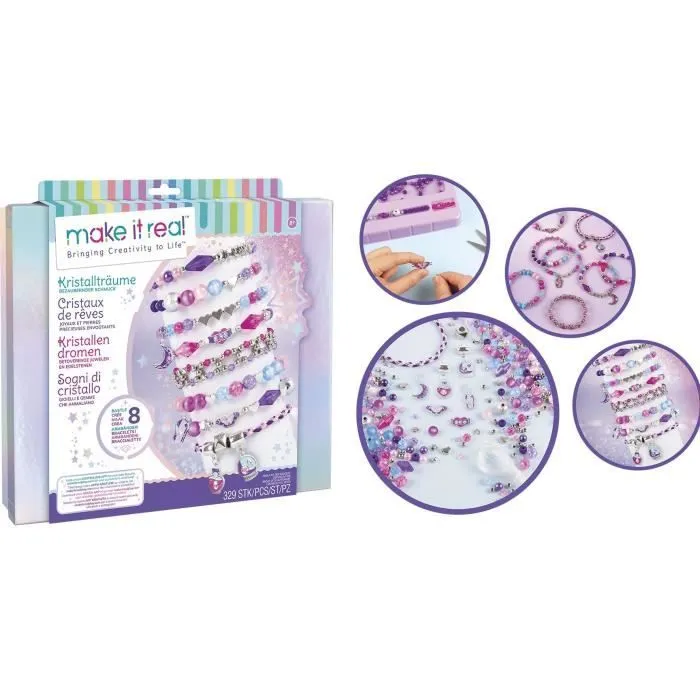 Coffret Bijoux Cristaux De Reve Envoutants - Make It Real - Fabrication de bijoux enfants - Dès 8 ans - Lansay-2