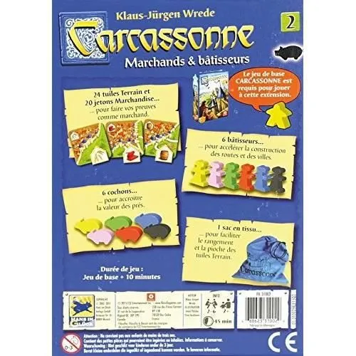 Z-Man Games | Carcassonne - Extension 2 Marchands & Bâtisseurs | Jeu de société | À partir de 7 ans | 2 à 6 joueurs | 40 minutes-1