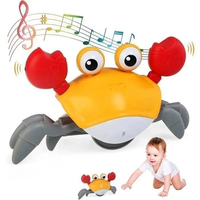 10PCS Jouet d'éveil - GENOSSEN - Crabe Qui Marche - Rechargeable USB - Lumières et Musique - 24 mois+-4