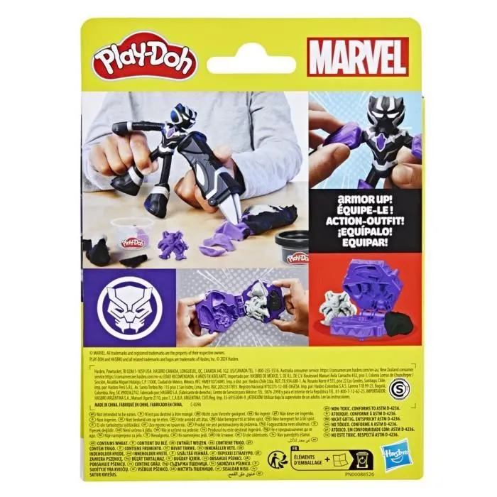 Play-Doh Black Panther, Griffes tranchantes avec figurine flexible et pâte à modeler, dès 4 ans, Marvel-8