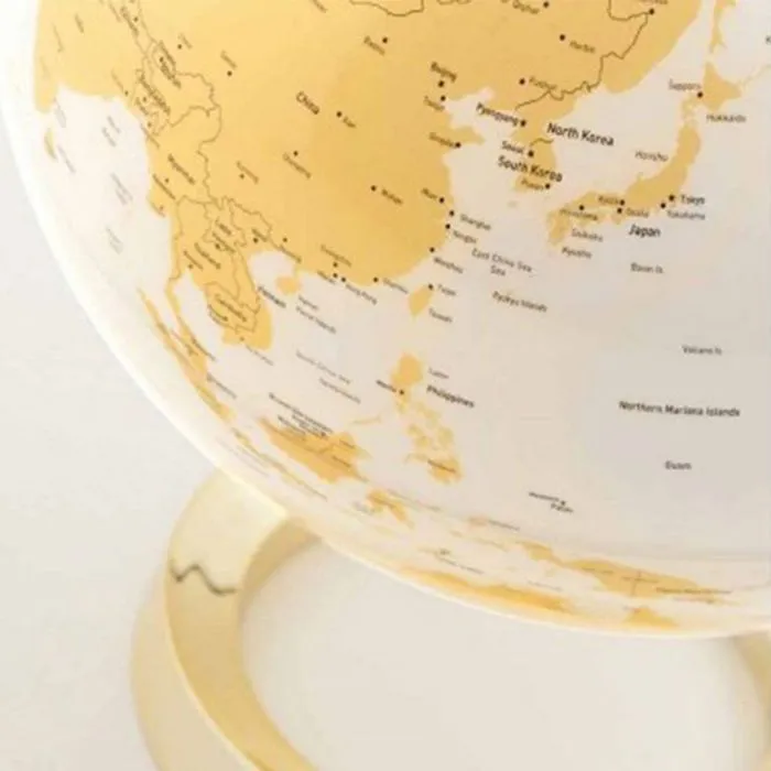 Globe terrestre lumineux - Design - Ø 30 cm - Pied en PMMA - Socle doré - Intérieur-1