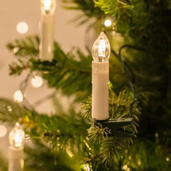 Guirlande lumineuse - Lights4fun - 20 Bougies Blanches LED - 5,90m - Intérieur - Noël-0