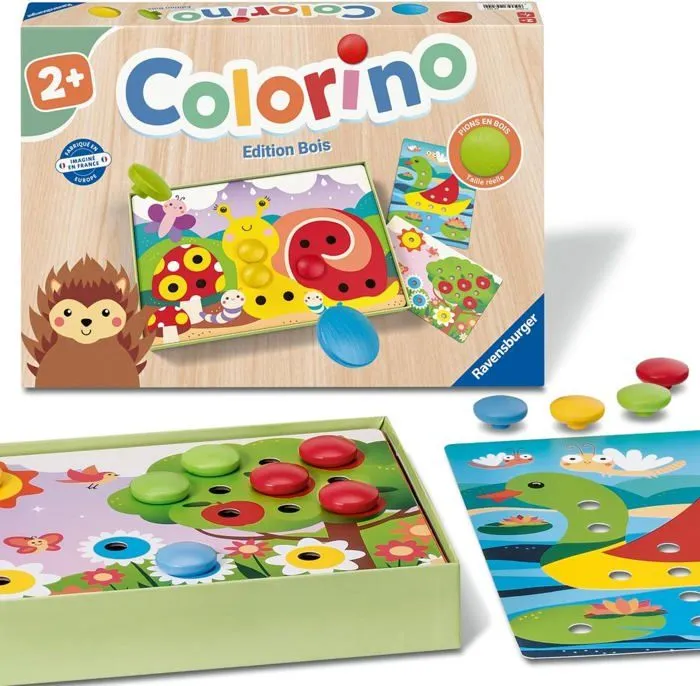 Jeu éducatif - Ravensburger - Colorino - Pions en bois - Développe la créativité - Dès 2 ans-4