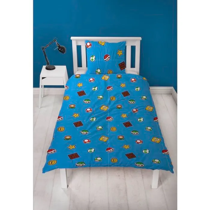Super Mario - Parure de lit en microfibre Mario et ses amis IV (140x200cm + 63x63cm)-3