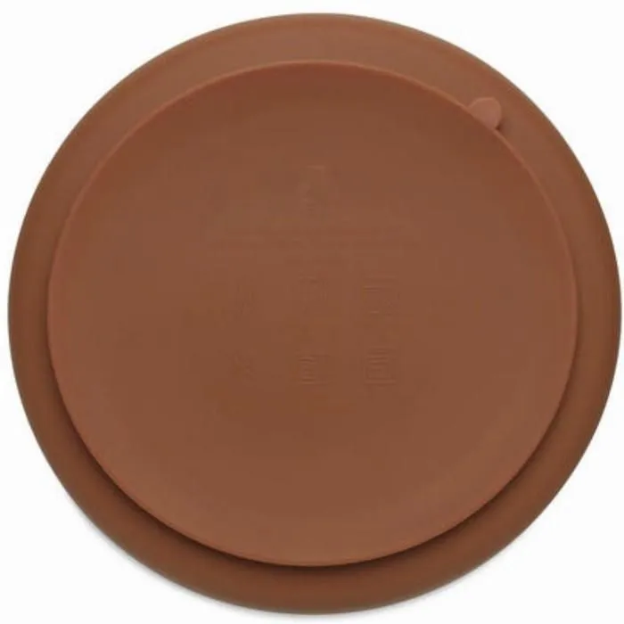 Assiette en silicone - Caramel - Pour bébé et enfant - Ventouse pratique - Marron - JOLLEIN-2