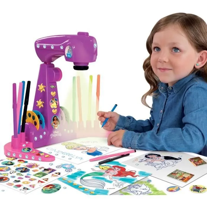 Projecteur de dessins - LISCIANIGIOCHI - PRINCESSES - Accessoires Inclus, Modèles Princesses-1