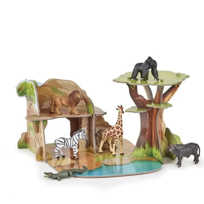 Mini savane - PAPO - Univers en carton - Enfant - Mixte - Coloris Unique - A partir de 3 ans-1