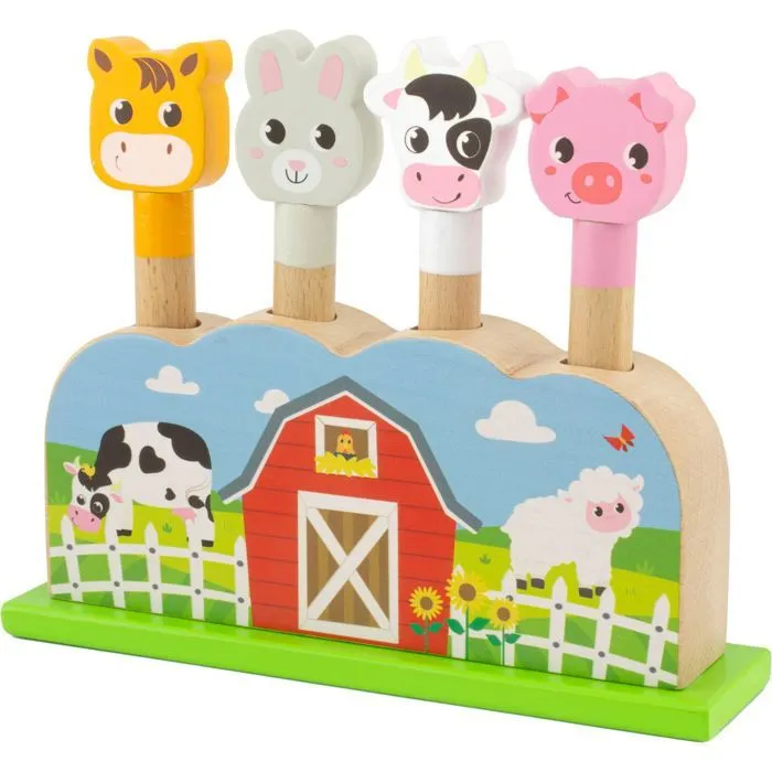 Jouet Pop-up - Ulysse - Animaux de la ferme - Bois - 4 bâtonnets - 12 mois et plus-0