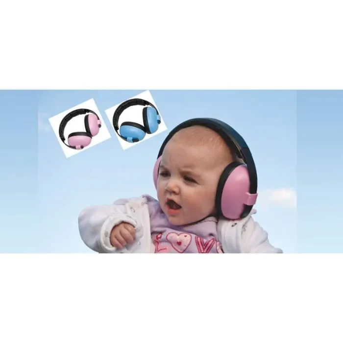 Casque anti-bruit bébé rose BANZ-1