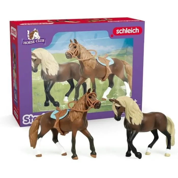 Mes Premiers chevaux Paso Péruvien, Figurines 2 chevaux, SCHLEICH 42738 Horse Club, dès 5 ans-0