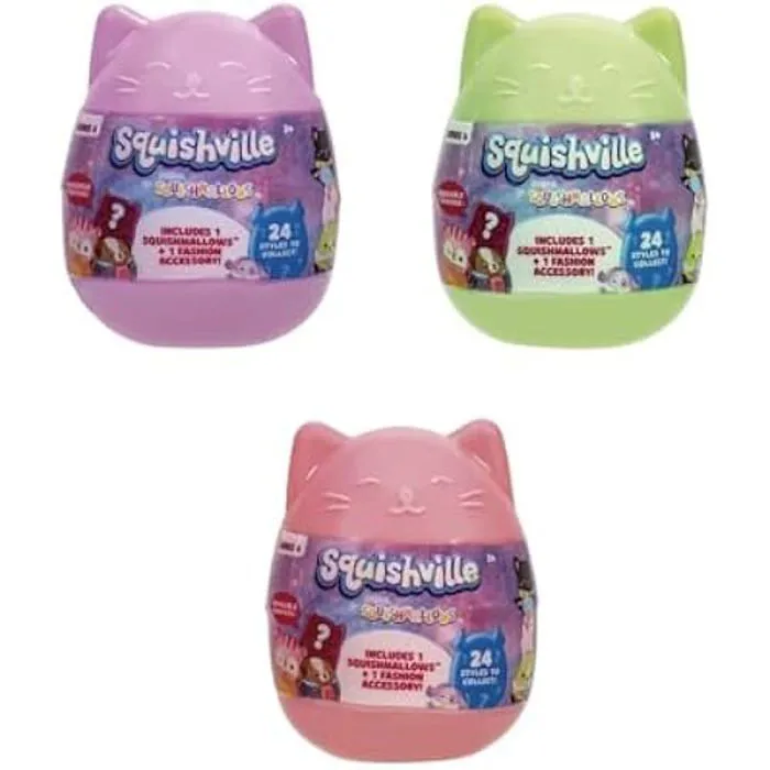 Oeuf Surprise - SQUISHVILLE - Mini Peluche Squishmallows 5 cm - 24 Modèles - Mixte - Enfant-0